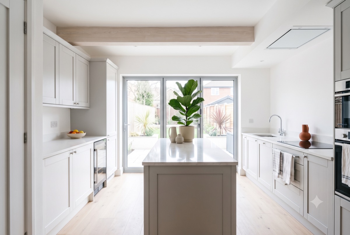 Completed contemporary kitchen extension